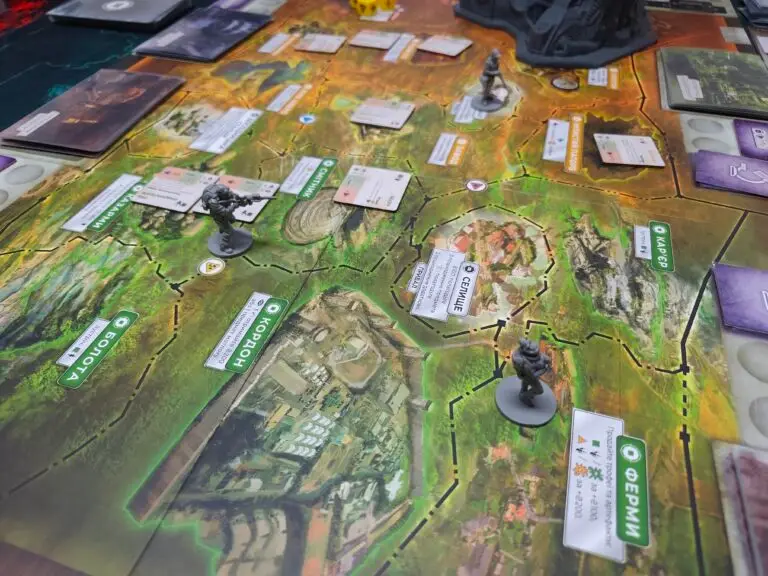 The Zone map in Zona: The Secret of Chernobyl — Cordon, Swamps, Village locations and stalker miniatures